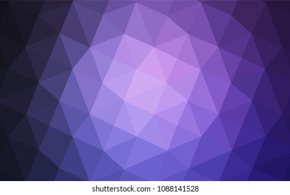 Dark Purple vector low poly texture. Elegant bright polygonal illustration with gradient. Brand-new design for your business.