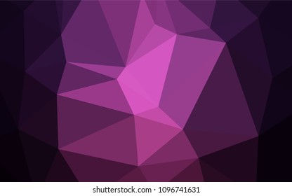Dark Purple vector low poly cover. Triangular geometric sample with gradient.  A new texture for your design.
