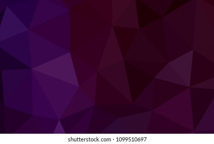 Dark Purple vector low poly texture. Shining colorful illustration with triangles. A completely new design for your leaflet.
