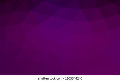 Dark Purple vector low poly pattern. A completely new color illustration in a vague style. The best triangular design for your business.