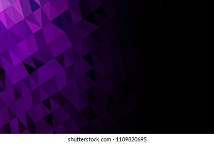 Dark Purple vector low poly cover. Geometric illustration in Origami style with gradient.  The template can be used as a background for cell phones.