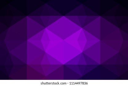 Dark Purple vector low poly layout. Glitter abstract illustration with an elegant triangles. Triangular pattern for your business design.