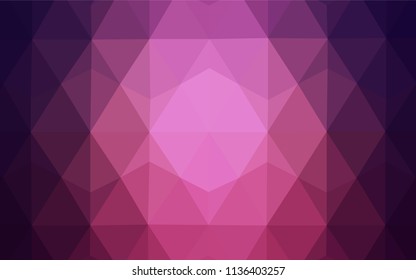 Dark Purple vector low poly layout. Creative illustration in halftone style with triangles. Triangular pattern for your design.