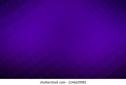 Dark Purple vector low poly cover. Shining illustration, which consist of triangles. The textured pattern can be used for background.