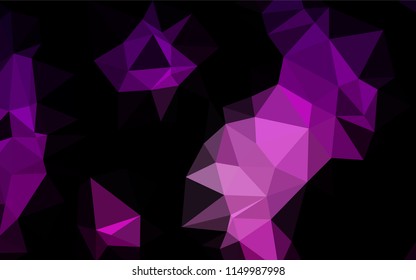 Dark Purple vector low poly texture. A sample with polygonal shapes. The textured pattern can be used for background.