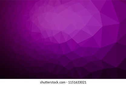 Dark Purple vector low poly layout. Shining illustration, which consist of triangles. Brand new style for your business design.