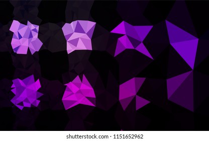 Dark Purple vector low poly texture. Creative geometric illustration in Origami style with gradient. A completely new design for your business.