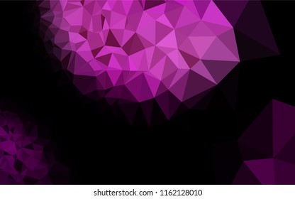 Dark Purple vector low poly layout. Geometric illustration in Origami style with gradient.  The elegant pattern can be used as part of a brand book.