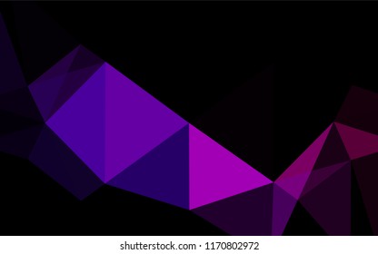 Dark Purple vector low poly cover. Colorful illustration in abstract style with gradient. The template can be used as a background for cell phones.