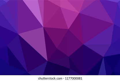 Dark Purple vector low poly texture. Triangular geometric sample with gradient.  Textured pattern for your backgrounds.
