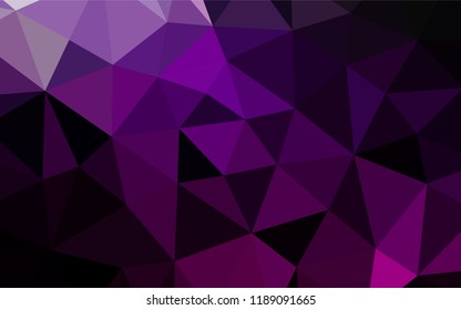 Dark Purple vector low poly texture. Creative geometric illustration in Origami style with gradient. The elegant pattern can be used as part of a brand book.