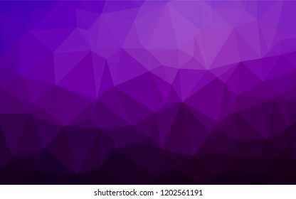 Dark Purple vector low poly cover. Triangular geometric sample with gradient.  The best triangular design for your business.