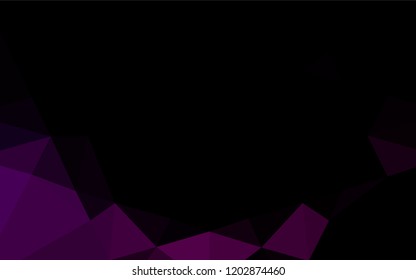 Dark Purple vector low poly texture. Modern geometrical abstract illustration with gradient. Brand new design for your business.