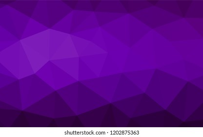 Dark Purple vector low poly texture. Shining illustration, which consist of triangles. The elegant pattern can be used as part of a brand book.