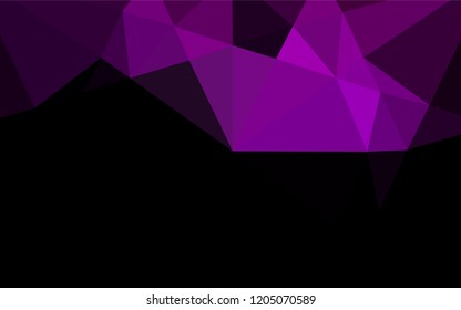 Dark Purple vector low poly texture. Triangular geometric sample with gradient.  Brand new style for your business design.