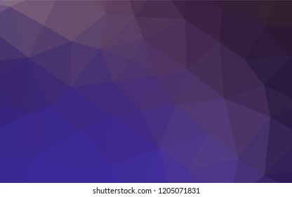 Dark Purple vector low poly texture. A completely new color illustration in a vague style. Triangular pattern for your business design.
