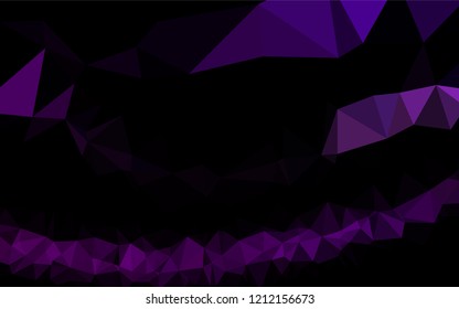 Dark Purple vector low poly cover. Shining illustration, which consist of triangles. The template can be used as a background for cell phones.