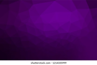 Dark Purple vector low poly texture. Creative illustration in halftone style with gradient. Triangular pattern for your business design.