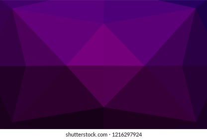 Dark Purple vector low poly texture. Modern geometrical abstract illustration with gradient. The completely new template can be used for your brand book.