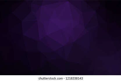 Dark Purple vector low poly texture. Shining illustration, which consist of triangles. A new texture for your design.