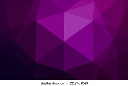 Dark Purple vector low poly cover. Geometric illustration in Origami style with gradient.  The textured pattern can be used for background.