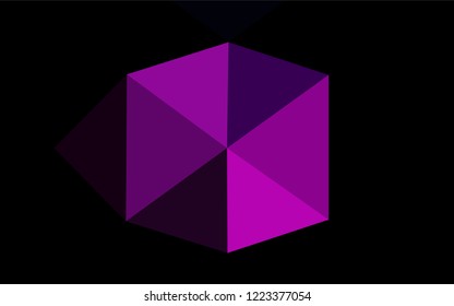 Dark Purple vector low poly layout. A vague abstract illustration with gradient. Triangular pattern for your business design.