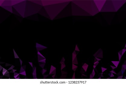 Dark Purple vector low poly cover. Shining illustration, which consist of triangles. The textured pattern can be used for background.