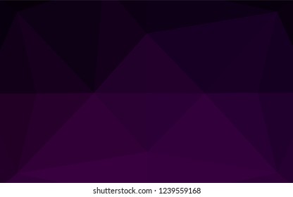Dark Purple vector low poly texture. Triangular geometric sample with gradient.  The best triangular design for your business.