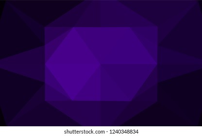 Dark Purple vector low poly cover. Modern geometrical abstract illustration with gradient. The best triangular design for your business.