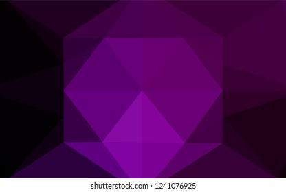Dark Purple vector low poly texture. Shining illustration, which consist of triangles. The elegant pattern can be used as part of a brand book.