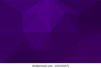 Dark Purple vector low poly texture. Shining illustration, which consist of triangles. Brand new design for your business.