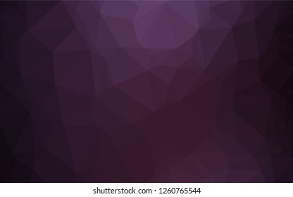 Dark Purple vector low poly texture. Triangular geometric sample with gradient.  The textured pattern can be used for background.