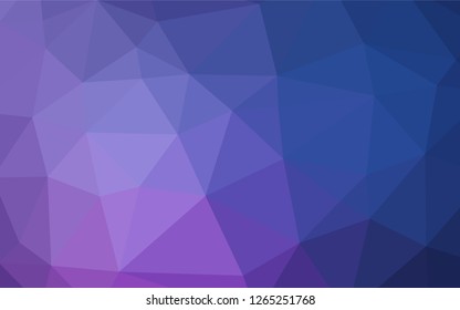 Dark Purple vector low poly texture. Colorful abstract illustration with gradient. Triangular pattern for your business design.