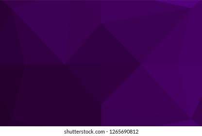 Dark Purple vector low poly layout. Colorful illustration in abstract style with gradient. Triangular pattern for your business design.