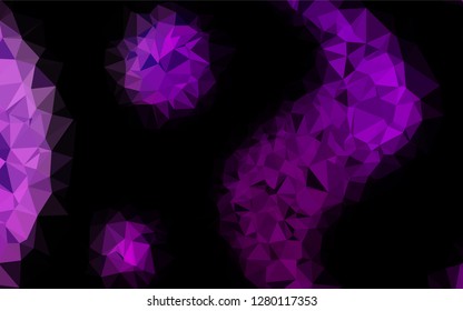 Dark Purple vector low poly layout. Brand new colored illustration in blurry style with gradient. Triangular pattern for your business design.