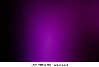 Dark Purple vector low poly cover. Shining illustration, which consist of triangles. The elegant pattern can be used as part of a brand book.