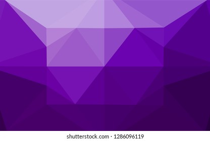 Dark Purple vector low poly texture. A sample with polygonal shapes. The textured pattern can be used for background.