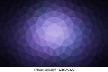Dark Purple vector low poly cover. A sample with polygonal shapes. Textured pattern for your backgrounds.
