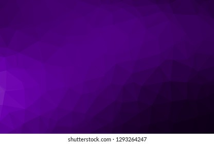 Dark Purple vector low poly cover. Triangular geometric sample with gradient.  Triangular pattern for your business design.