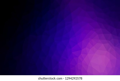 Dark Purple vector low poly background. Creative illustration in halftone style with triangles. Template for cell phone's backgrounds.