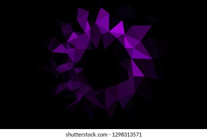 Dark Purple vector low poly cover. A completely new color illustration in a vague style. Template for a cell phone background.