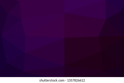 Dark Purple vector low poly cover. Colorful illustration in abstract style with gradient. Template for a cell phone background.