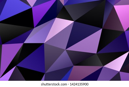 Dark Purple vector low poly texture. Geometric illustration in Origami style with gradient. Template for your brand book.