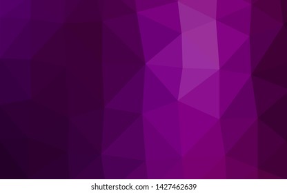 Dark Purple vector low poly layout. Colorful illustration in abstract style with gradient. Triangular pattern for your business design.