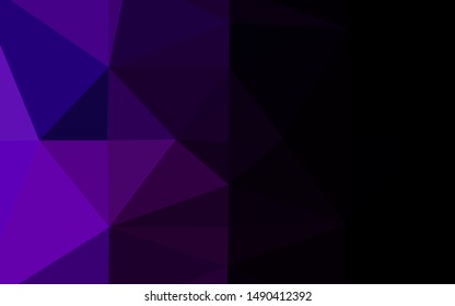 Dark Purple vector low poly texture. Glitter abstract illustration with an elegant design. The best triangular design for your business.