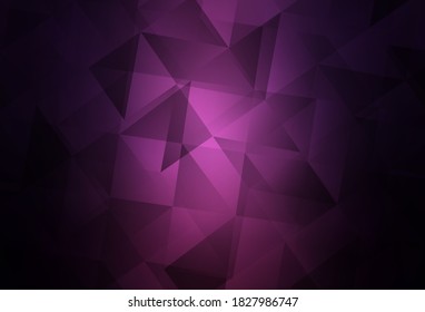 Dark Purple vector low poly background. Polygonal abstract illustration with gradient. A completely new design for your leaflet.