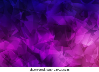 Dark Purple vector low poly background. Creative illustration in halftone style with triangles. Completely new template for your banner.