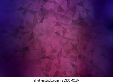 Dark Purple vector low poly layout. Shining polygonal illustration, which consist of triangles. Triangular pattern for your design.