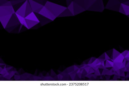 Dark Purple vector low poly cover. Colorful illustration in Origami style with gradient.  Triangular pattern for your business design.