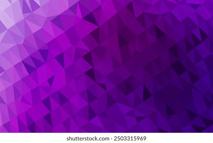 Dark Purple vector low poly cover. A sample with polygonal shapes. Template for a cell phone background.